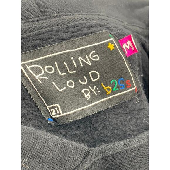ROLLING LOUD Women's B2Ss Black-Multi Rainbow Road Pullover Casual Hoodie SZ M - Picture 7 of 9